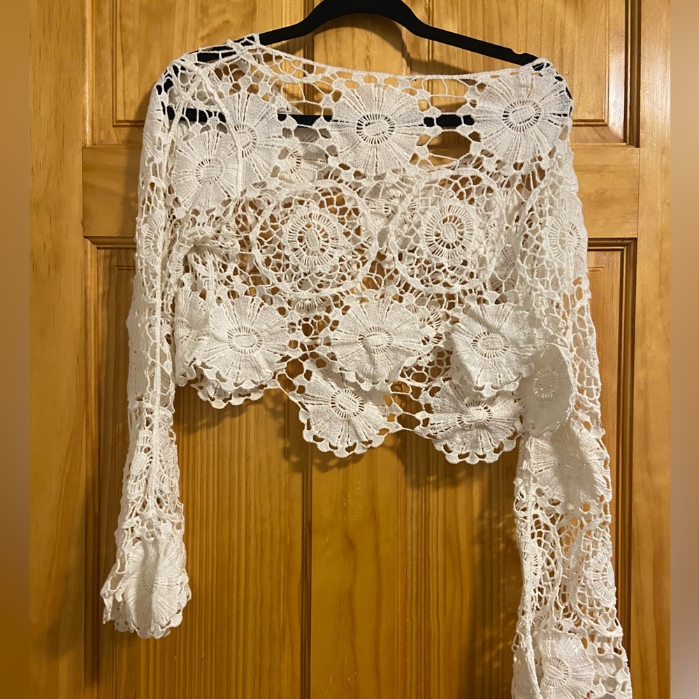 Crochet boho top white